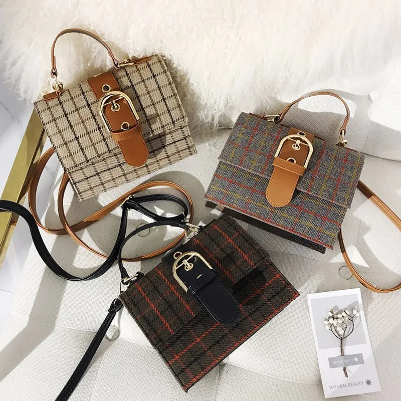 

Bags For Women 2019 Female handbags Shoulder Retro Plaid Bag Crossbody Package Clutch luxury Designer handbags Women Bags