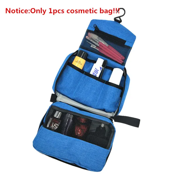 Men Travel Toiletry Bag Women Hanging Cosmetic Makeup Case Beautician Foldable Make up Storage Pouch Foldable Wash Organizer Bag - Цвет: Синий