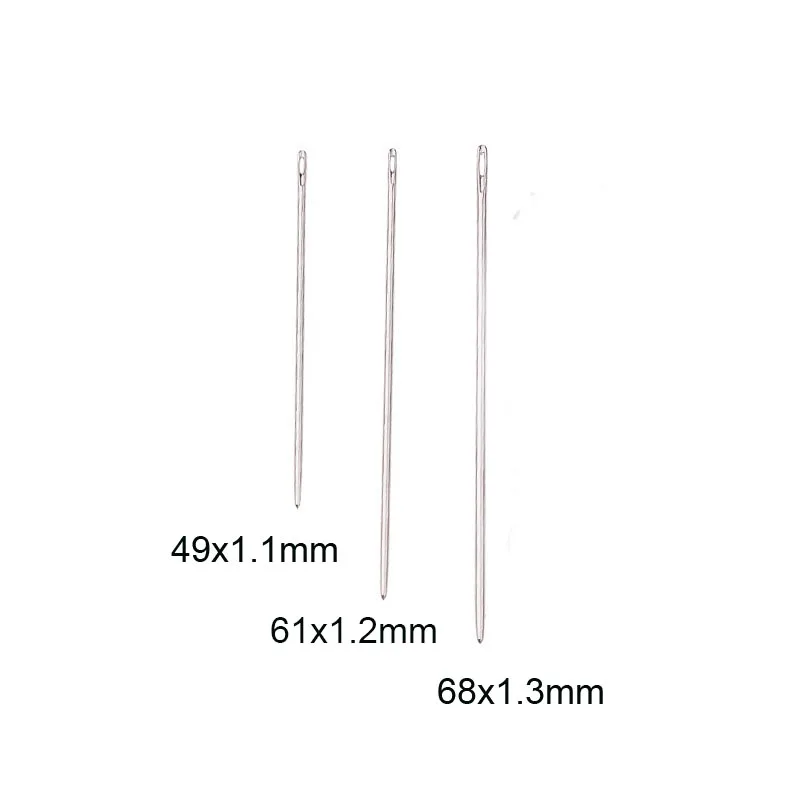25Pcs 49/61/68mm Round-pointed Harness Needles Leather Hand Blunt Stitching Needle DIY Leathercraft Sewing Accessories | Дом и сад
