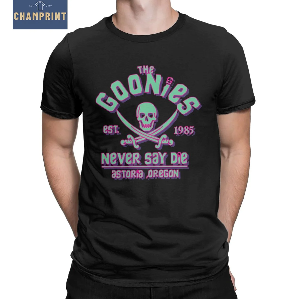 

Goonies Never Say Die T Shirts Men's Pure Cotton Fun T-Shirts O Neck Tee Shirt Short Sleeve Tops Printed