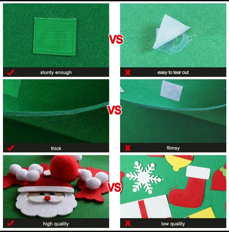 OurWarm Войлок Рождественская елка с орнаментом 2019 малыш новогодние игрушки DIY