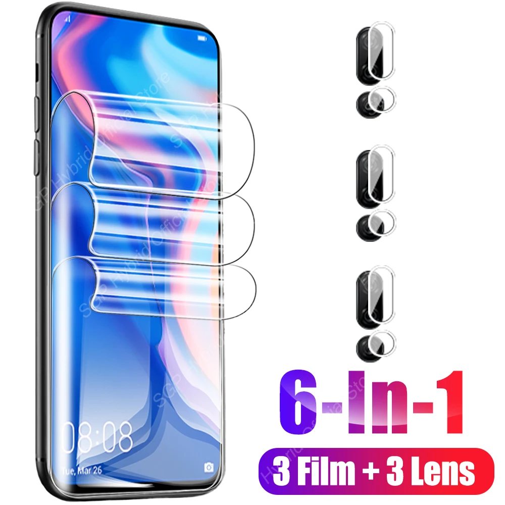 

6 In 1 Screen Protecrtive Hydrogel Film For Huawei Y9 Prime 2019 Y5 Y5p Y6 Y6p Y6s Y7a Y7p Y7 Pro Y8p Y9a Y9s Camera Protector