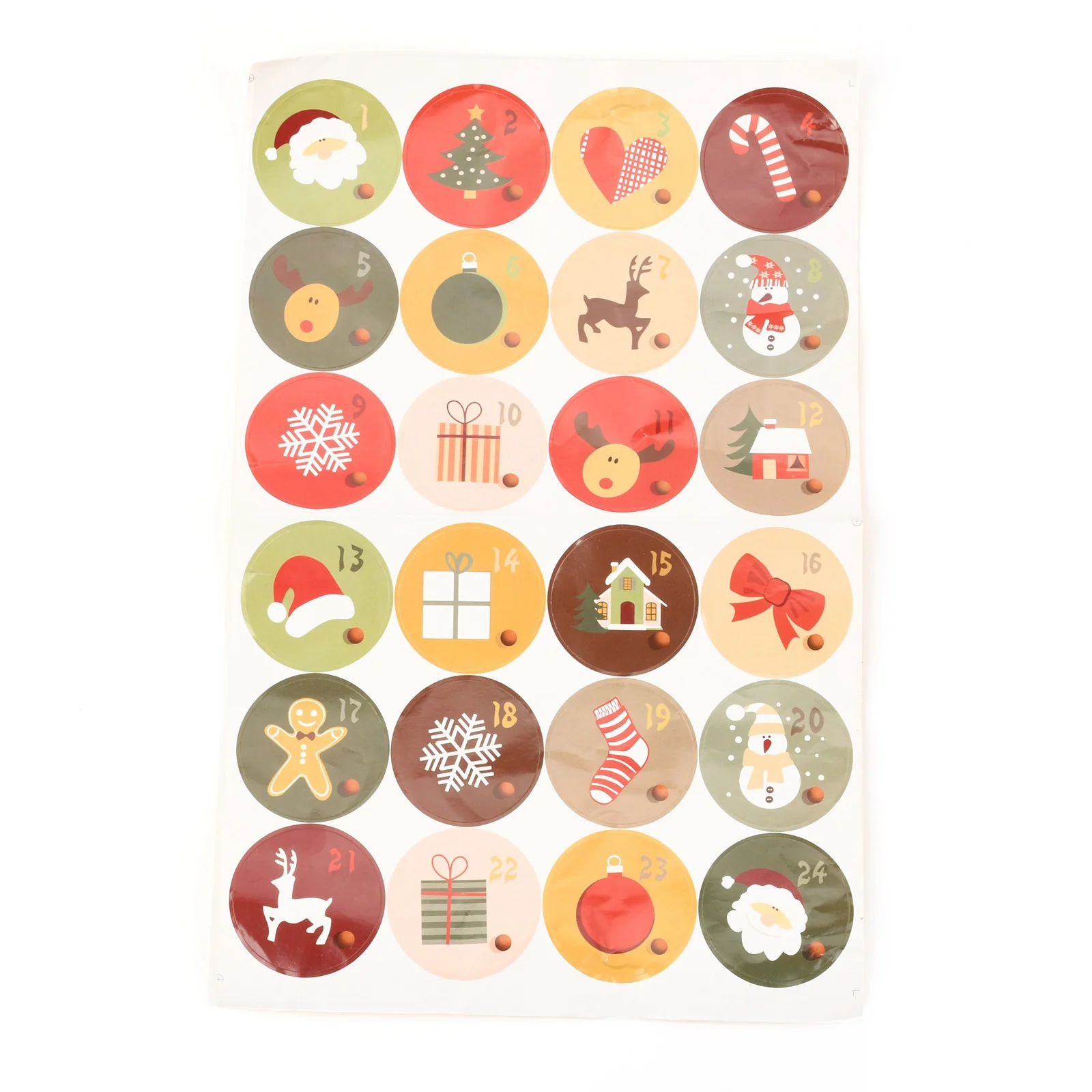 24 Days Christmas Advent Calendar Bags Advent Calendar Gift Bags DIY Set Paper Stickers Pouches Christmas Decoration With Clips