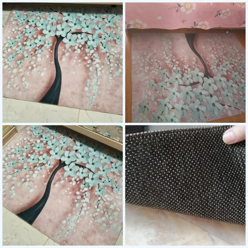 Напольный коврик в скандинавском стиле с 3D принтом зеленых листьев без волос