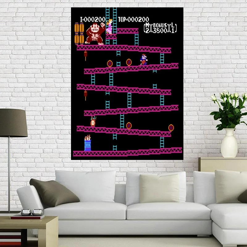 Donkey Kong-игровой постер в стиле ретро nintendo(классический Donkey Kong/NES), 40x60 см украшение дома на заказ холст постер