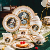 european style bone china coffee set home western style flower tea afternoon tea ceramic tea set cups and saucers holiday gifts