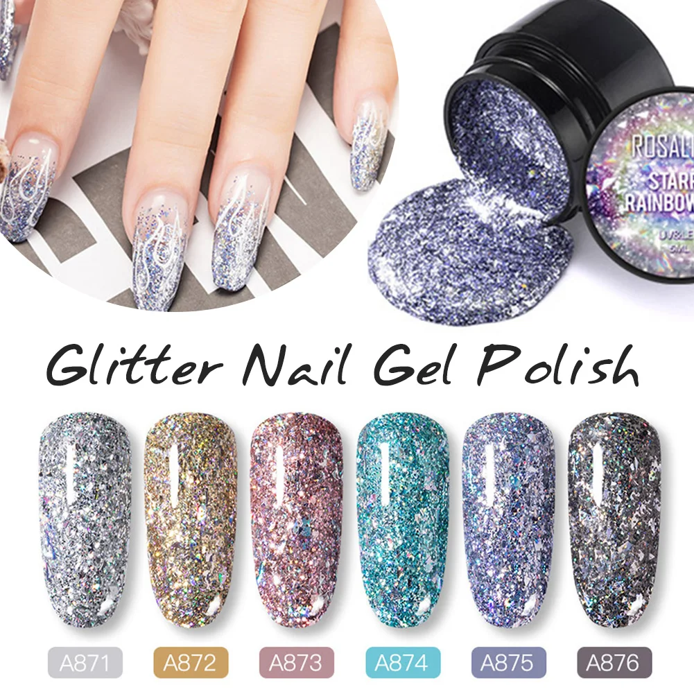 

Glitter Nail Gel Polish Semi Permanent Soak Off Nail Gel Starry Neon Varnish Nail Art Design Manicure Polish