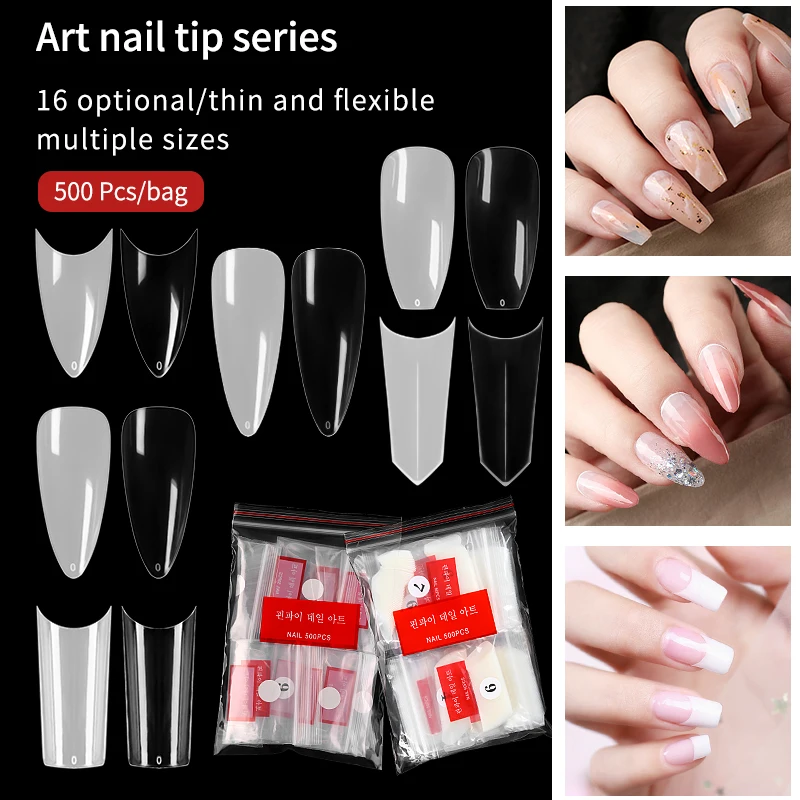 500 шт. накладные ногти с полным покрытием из АБС-пластика |