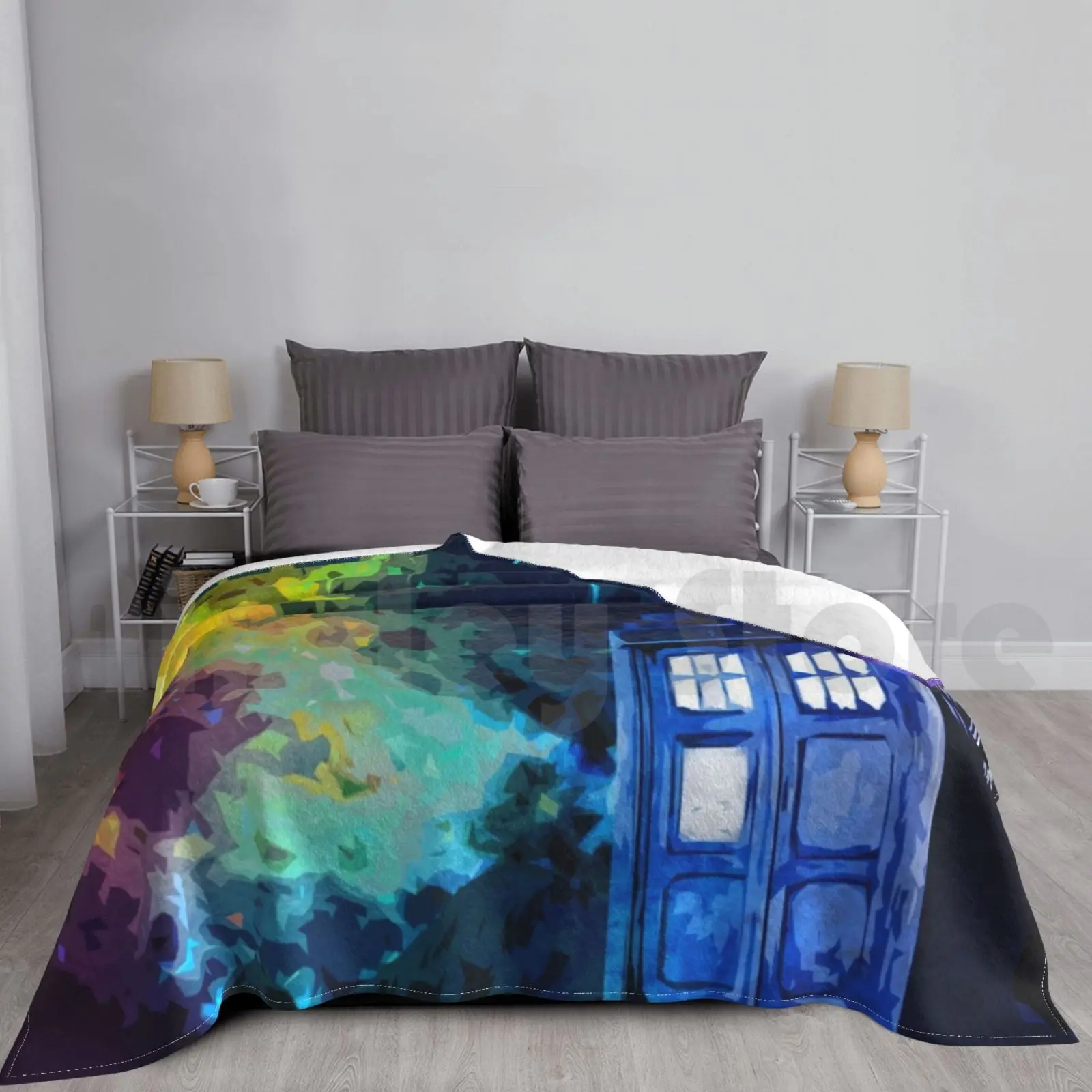 

Time In Space Blanket Fashion Custom Quien Tardis Once Upon A Time Machine Steampunk River Anime