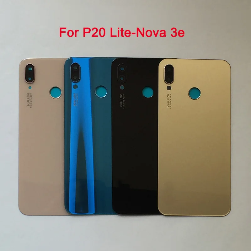 Задняя крышка батарейного отсека для Huawei P20 Lite / Nova 3e стеклянная с объективом