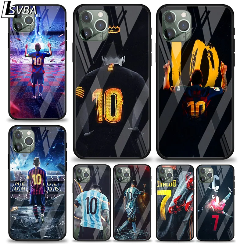 

Football Lucky Number M-10 C-7 For Apple iPhone 12 11 XS Pro Max Mini XR X 8 7 6S 6 Plus Tempered Glass Phone Case