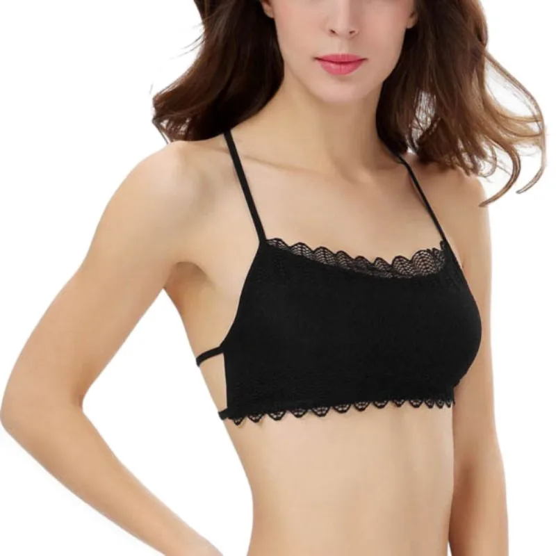 Ladies Soft Brassiere Underwear Lingerie Women's Wireless Lace Beautiful Black Tube Tops Bra | Женская одежда