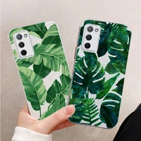 green leaf flowers pattern phone case transparent for oppo r reno 9 11 17 3 4 s plus pro 15x k7