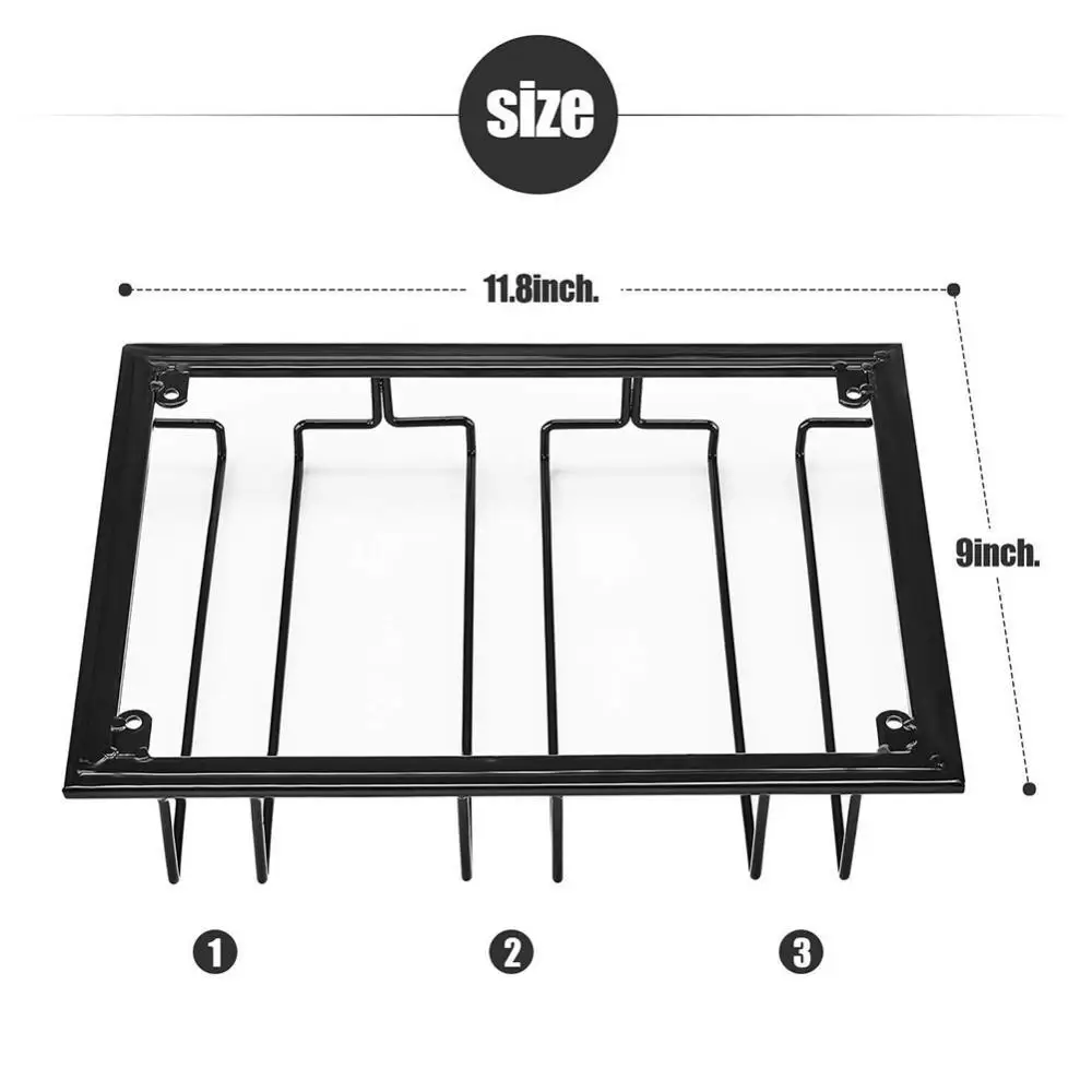 

Wine Glasses Holder Hanging Upside Down Goblet Cup Display Rack Stand Organizer