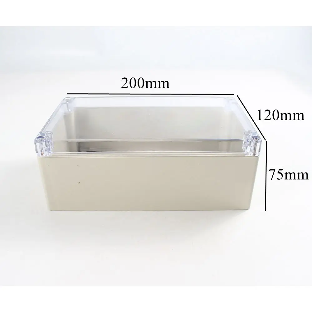 Прозрачный водонепроницаемый пластиковый распределительный ящик 200x120x75 мм чехол