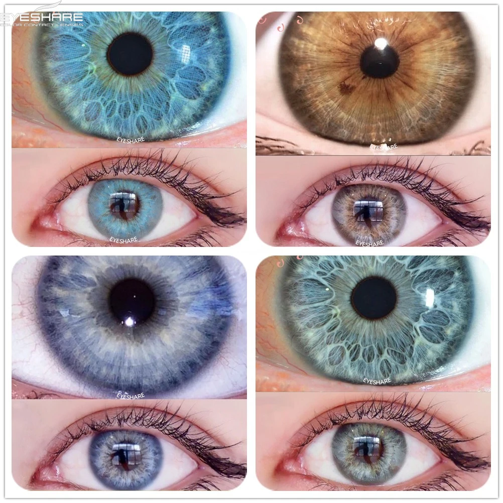 

Цветные контактные линзы EYESHARE для глаз, косметические цветные линзы ed, синие и серые контактные линзы, косметические цветные линзы для глаз,...