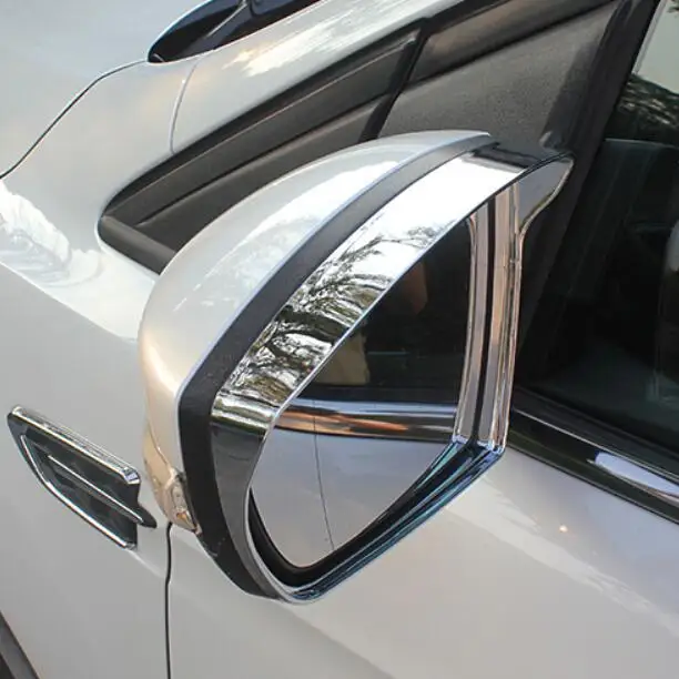 Glossy Silver Переднее Автомобильное зеркало заднего вида Накладка для Ford Ecosport 12-19 Kuga Escape 14-19 зеркало заднего вида козырек стикер аксессуары - Название цвета: Glossy Silver