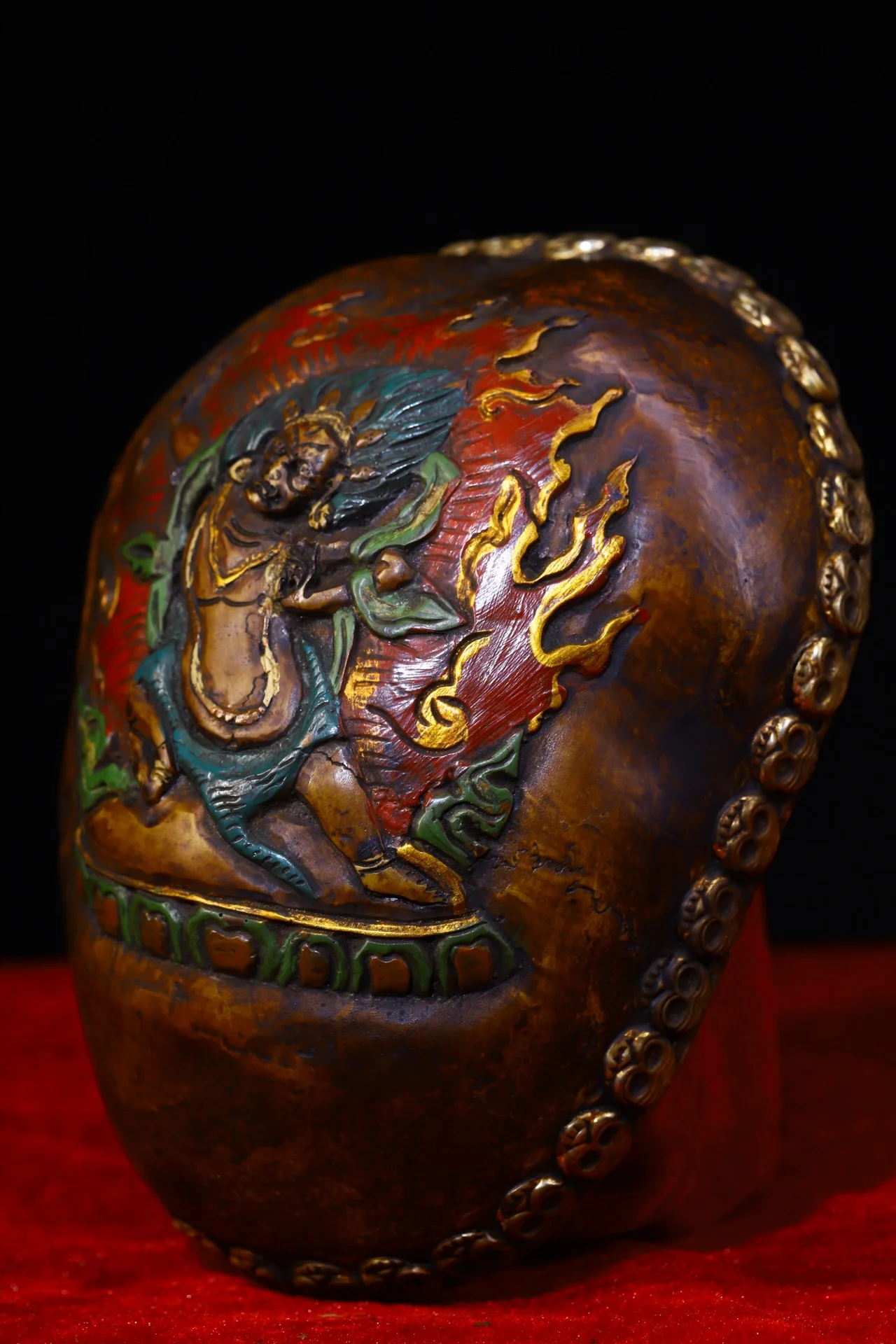 7-дюймовая коллекция тибетского храма старая чаша габалы окрашенная ваджра