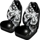 Чехол для сидения автомобиля комплекты для женщин красивая бабочка 3D печати чехол для переднего сиденья автомобиля подходит для большинства автомобилей, внедорожник седан комплектующие для мебели для сидения