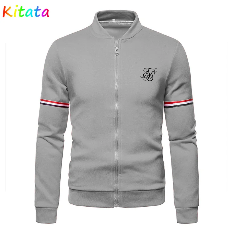 Мужская спортивная куртка SikSilk с буквенным принтом повседневная на молнии