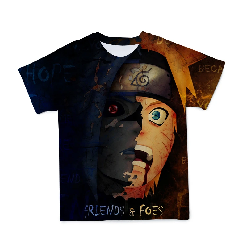 

2021 3D Summer Naruto Anime Men's and Women's Short-sleeved Cool T-Shirt Fashion Casual Street Cosplay Costume Tops (Customized)