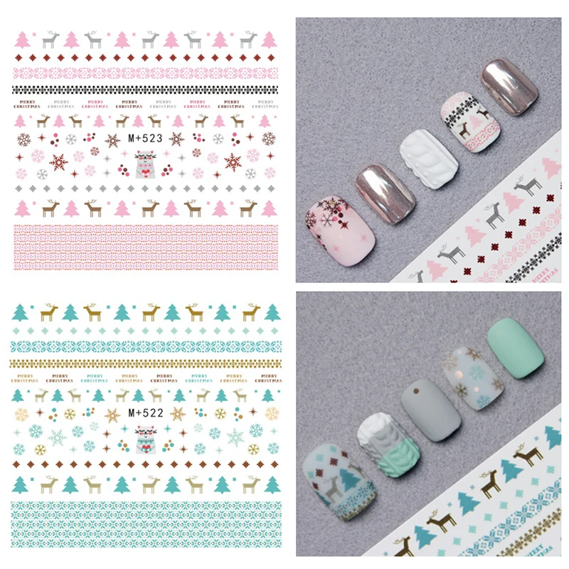 1 шт. рождественские наклейки для ногтей на Хэллоуин цветные с узорами дизайн