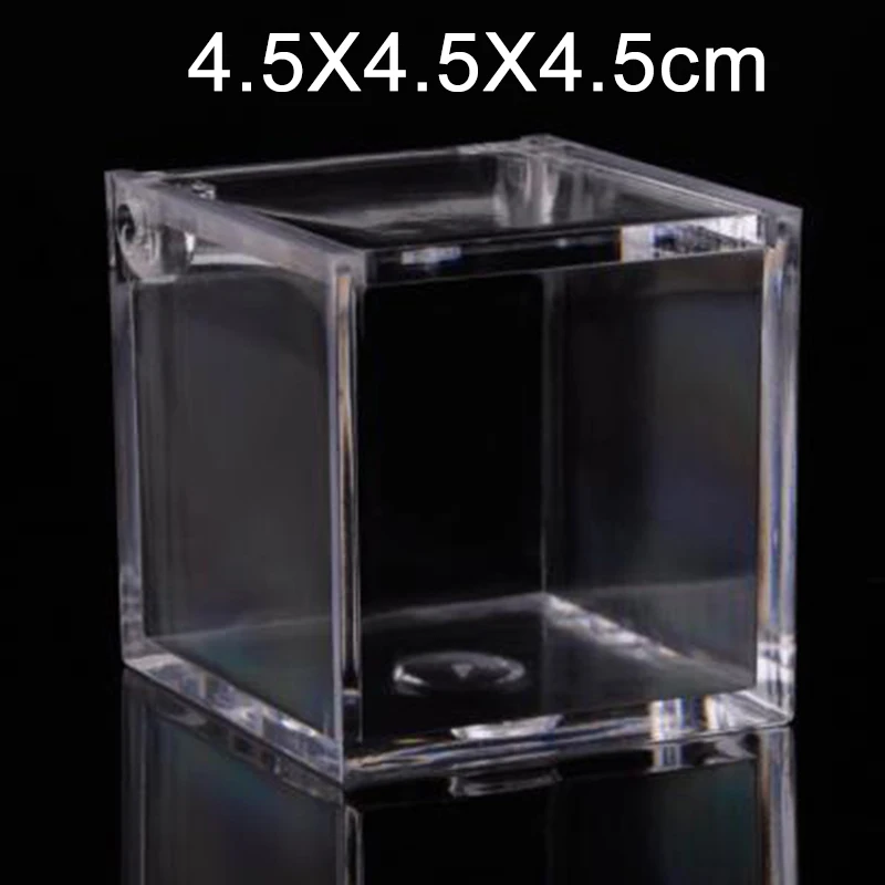 Прозрачный кубик коробка для хранения конфет на свадьбу пластиковая прозрачная