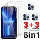 6 в 1 чехол с закаленными очками для Iphone 13 Iphone13 Pro Max Mini 13Mini 13Pro 2021 Защитная пленка для HD-экрана объектива камеры