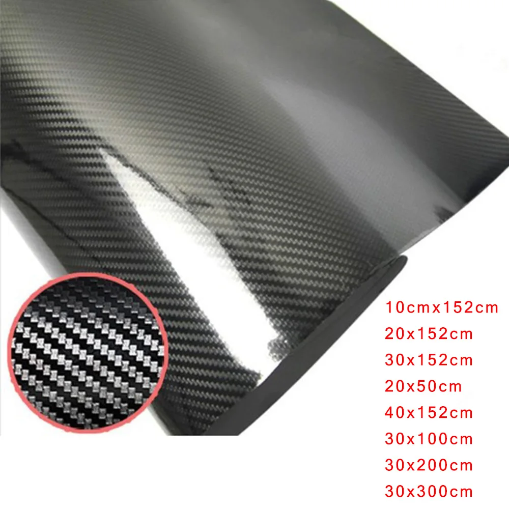 

1pc Car Sticker 5D Smooth Finish Shiny Carbon Fiber Style Film Wraping