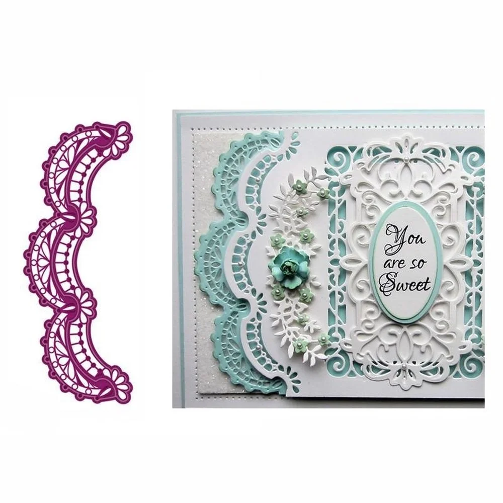 Трафарет для резки металла волна кружева края рамка рукоделия скрапбукинга