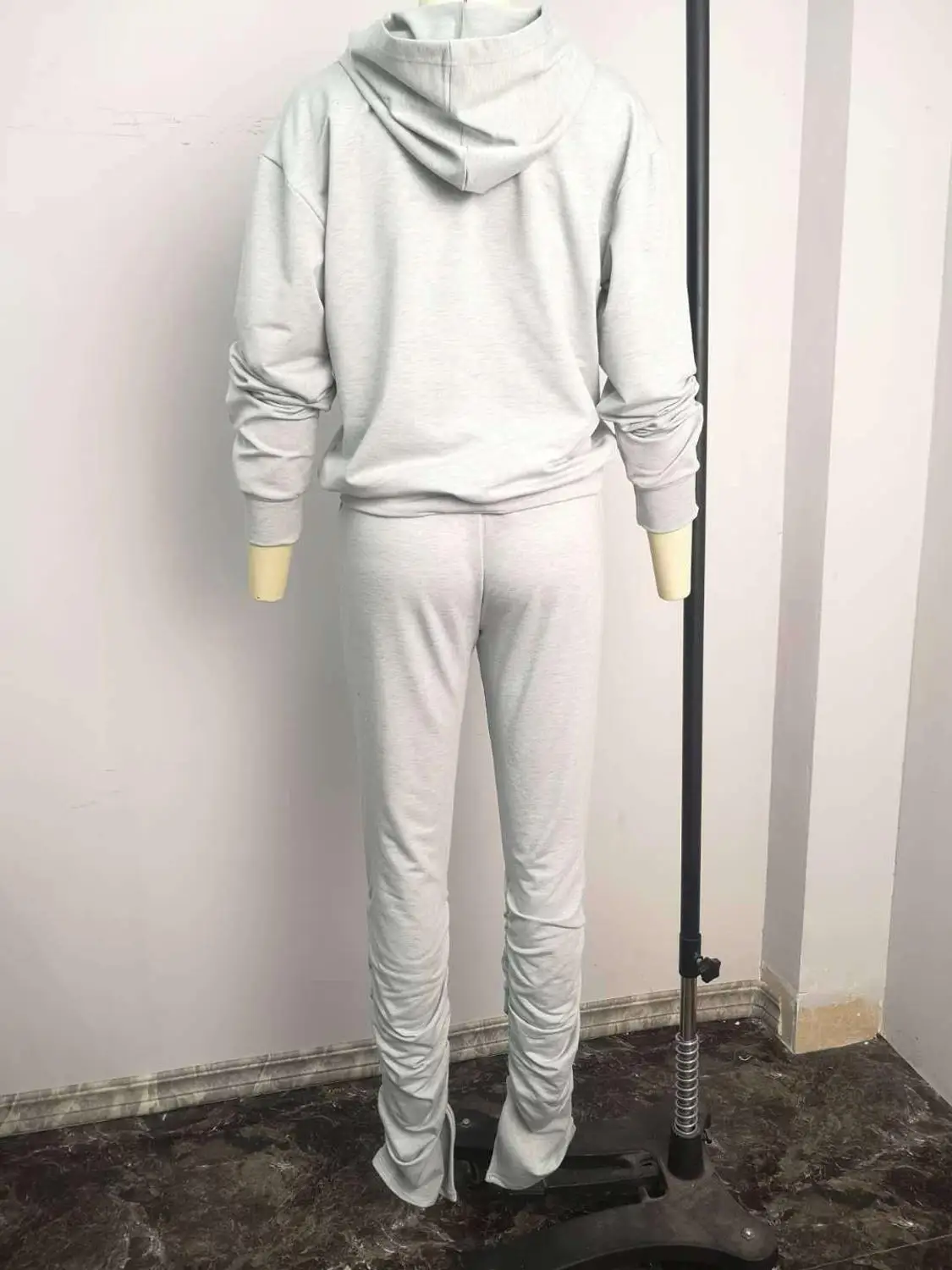 

Hot Tracksuit Women Two Piece Outfits Long Sleeve Letter Printed Sweatshirt Top High Waisted Skinny Stacked Pants Korean Style