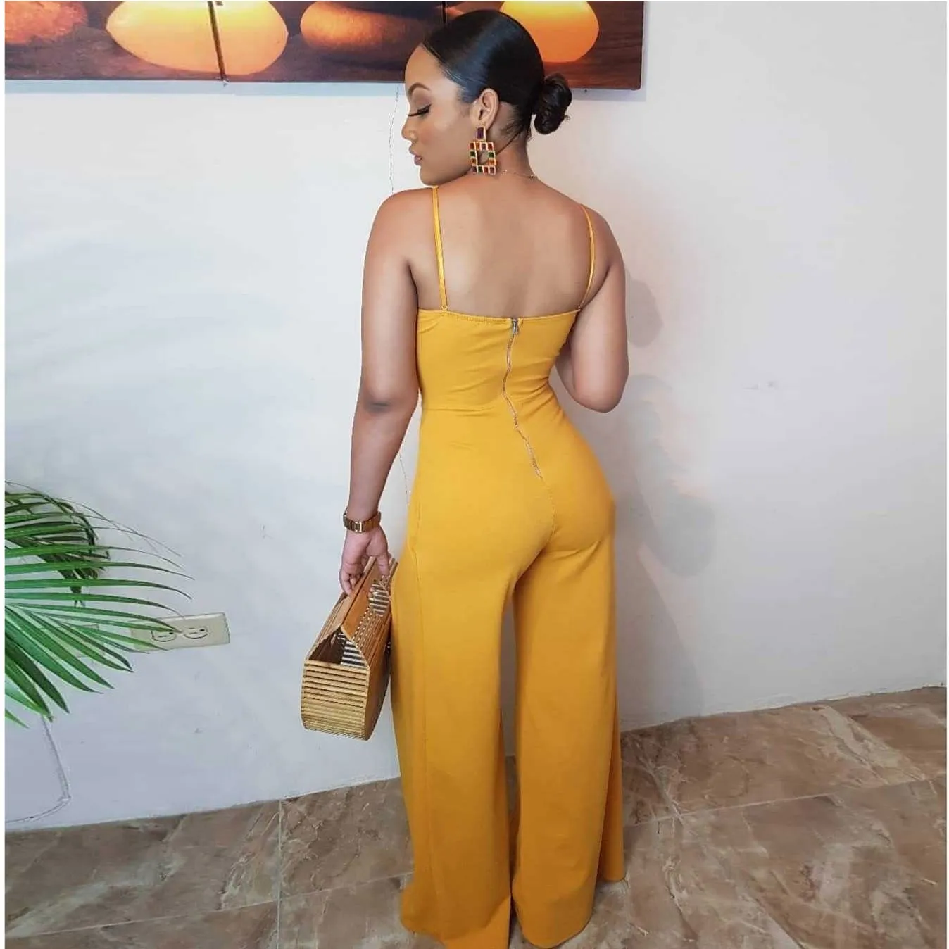 Женский Длинный комбинезон свободный с открытыми плечами на лето 2019 | Женская