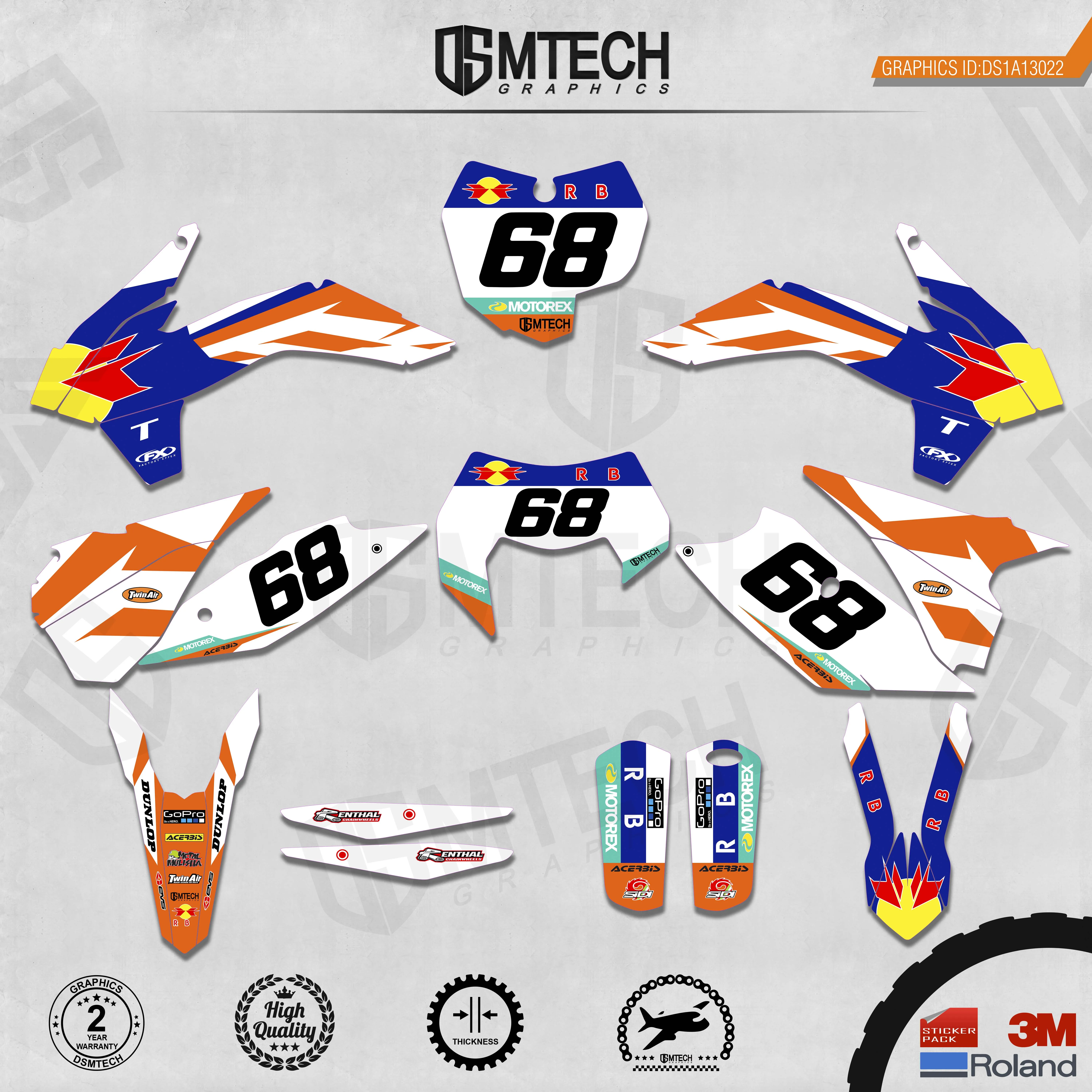 DSMTECH Customized Team Graphics Backgrounds Decals 3M Custom Stickers For 2013-2014 SXF 2015 SXF 2014-2015 EXC 2016 EXC  022