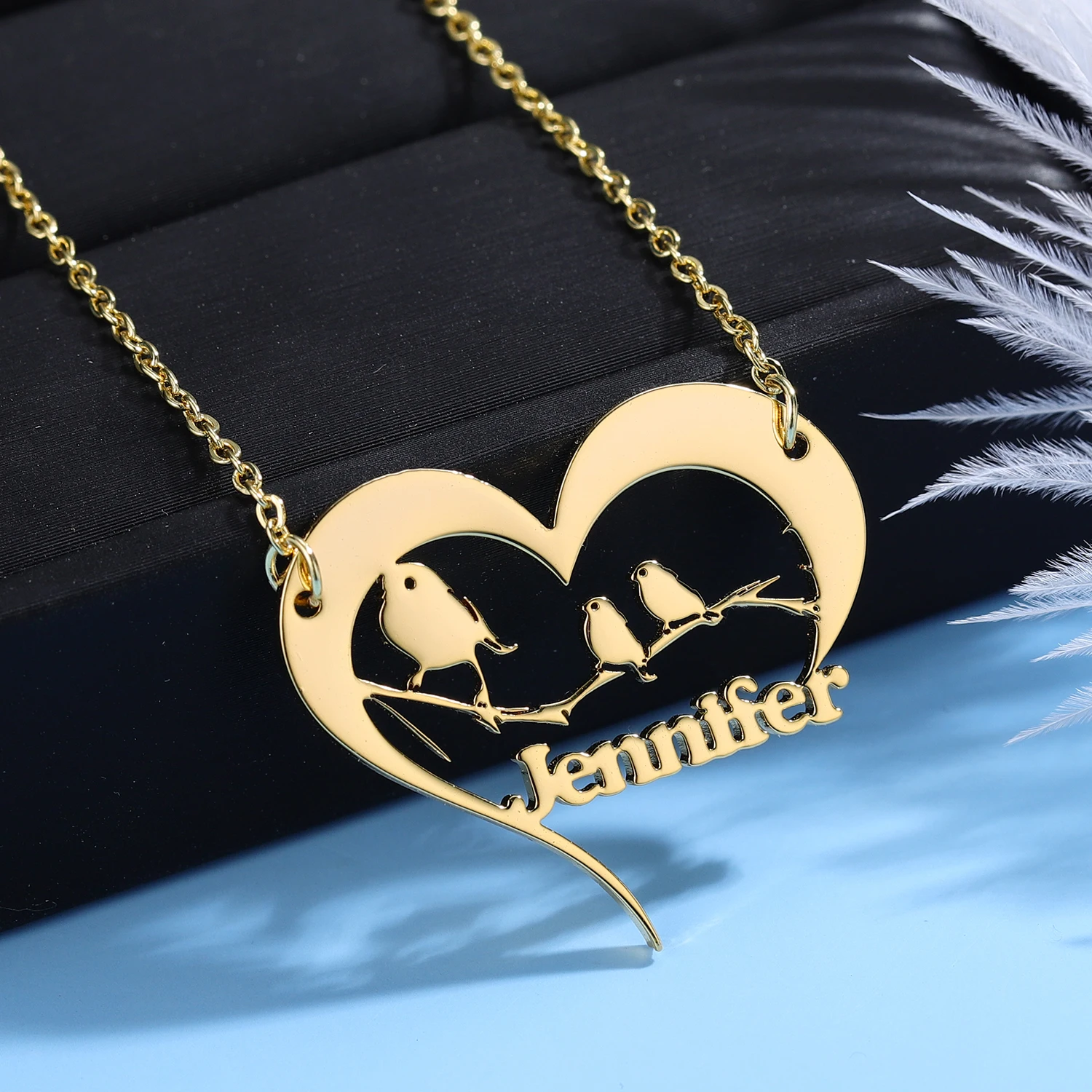 

MYDIY Baby Mom Stainless Steel Necklace Women Gold Color Statement Necklaces Mother's Day Gift Jewelry kettingen voor vrouwen