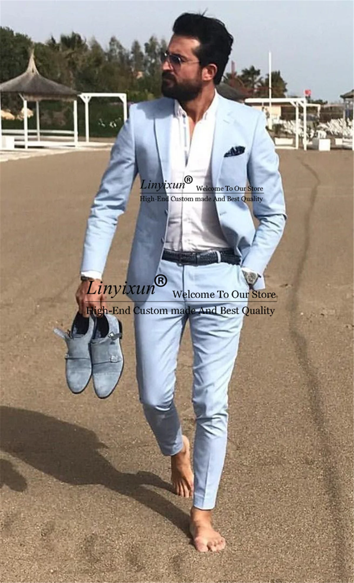 

Fashion Groom Tuxedos Excellent Notch Lapel Slim Fit Groomsmen Blazer Men Formal Suit Party Prom Suit 2 piece Costume Homme