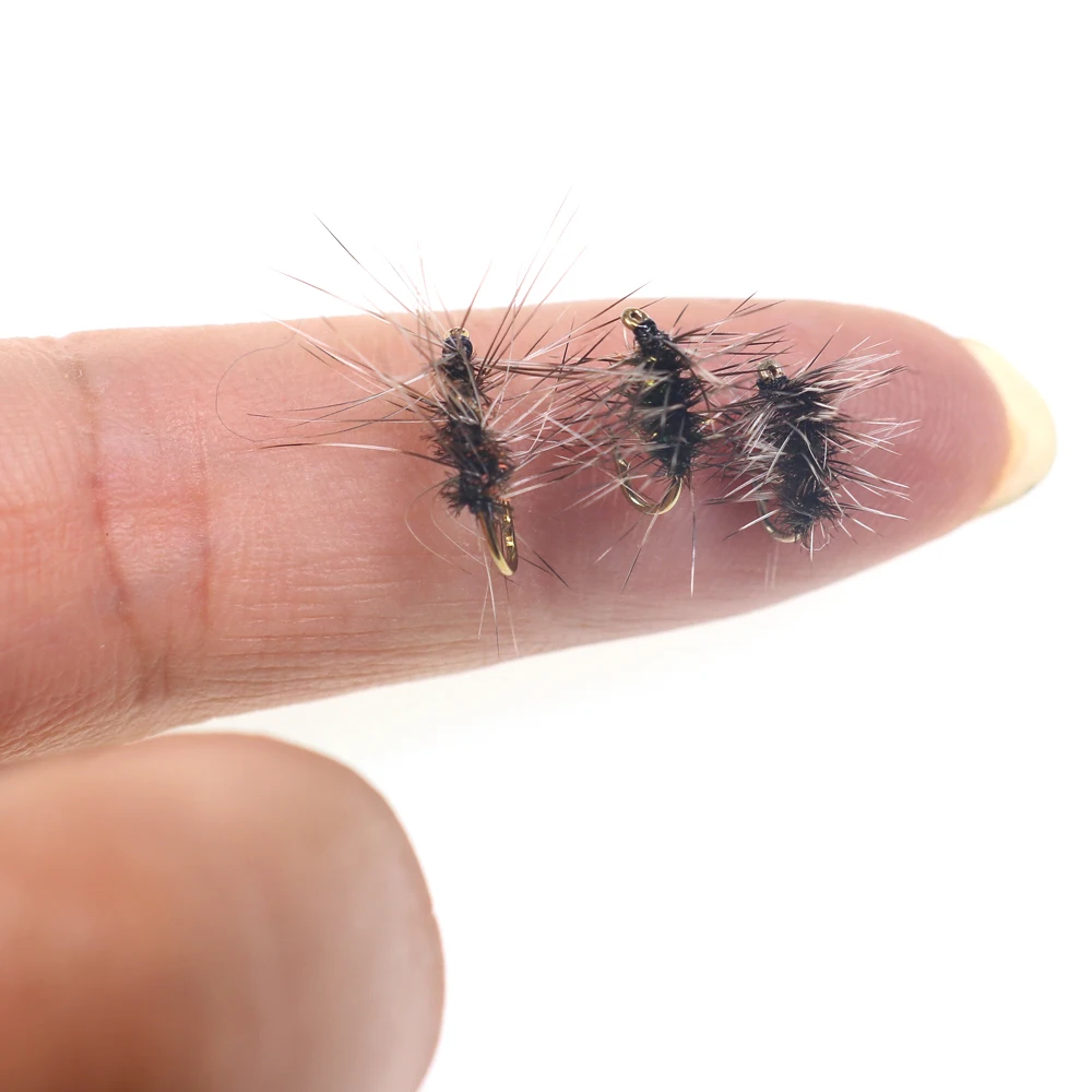 Wifreo 6PCS Griffith's Gnat Midge Fly Dry Fly Trout Fly Fishing Flies Bait Size 14 16 18 20