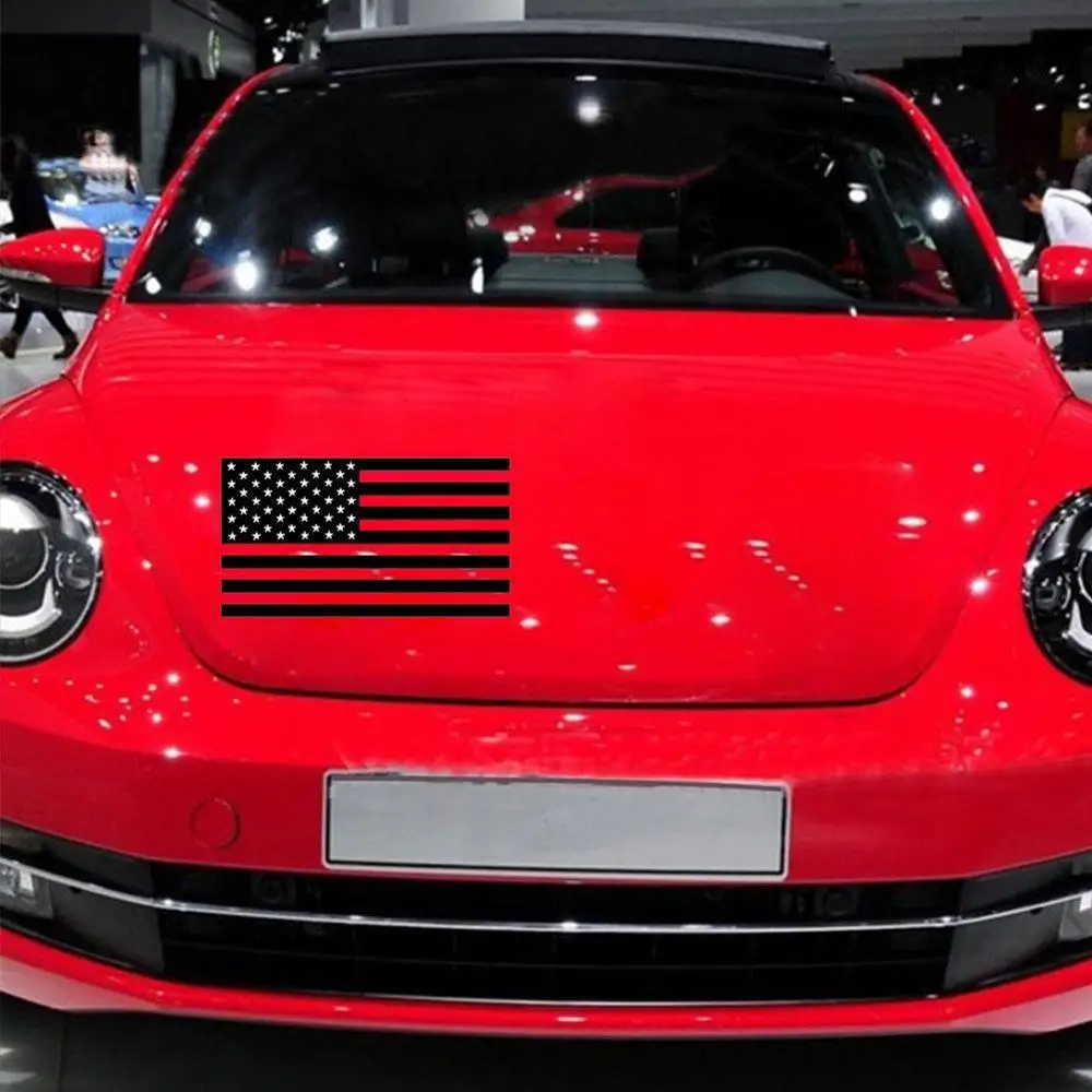 

11.5X6.5CM American USA Flag Vinyl Car Auto Decal Sticker Black and white striped car sticker