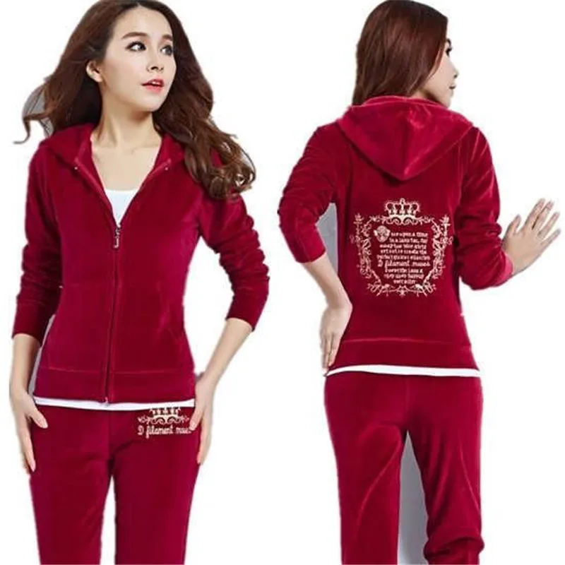 Осень 2019 Женский комплект из 2 предметов женский спортивный костюм с капюшоном и