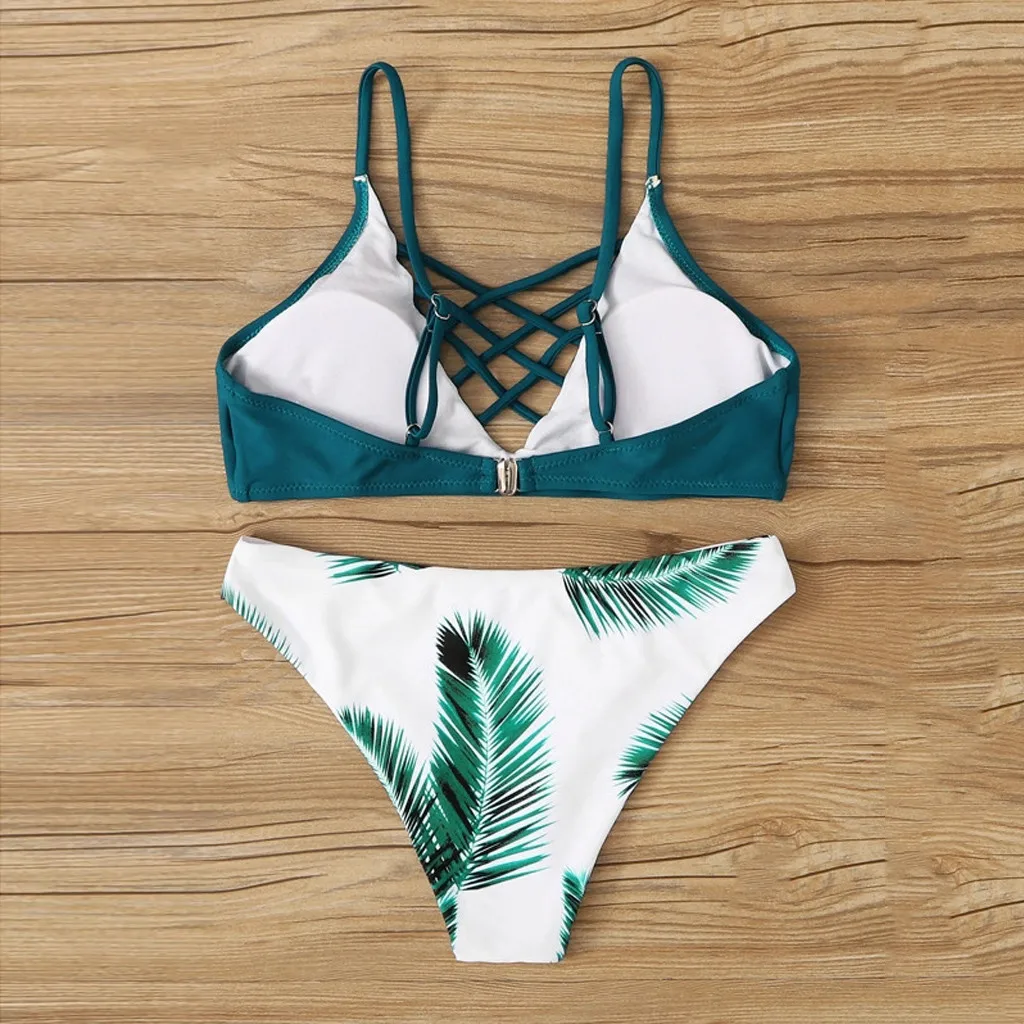 Комплект бикини пуш ап с лямкой на шее женский купальник летний для девушек