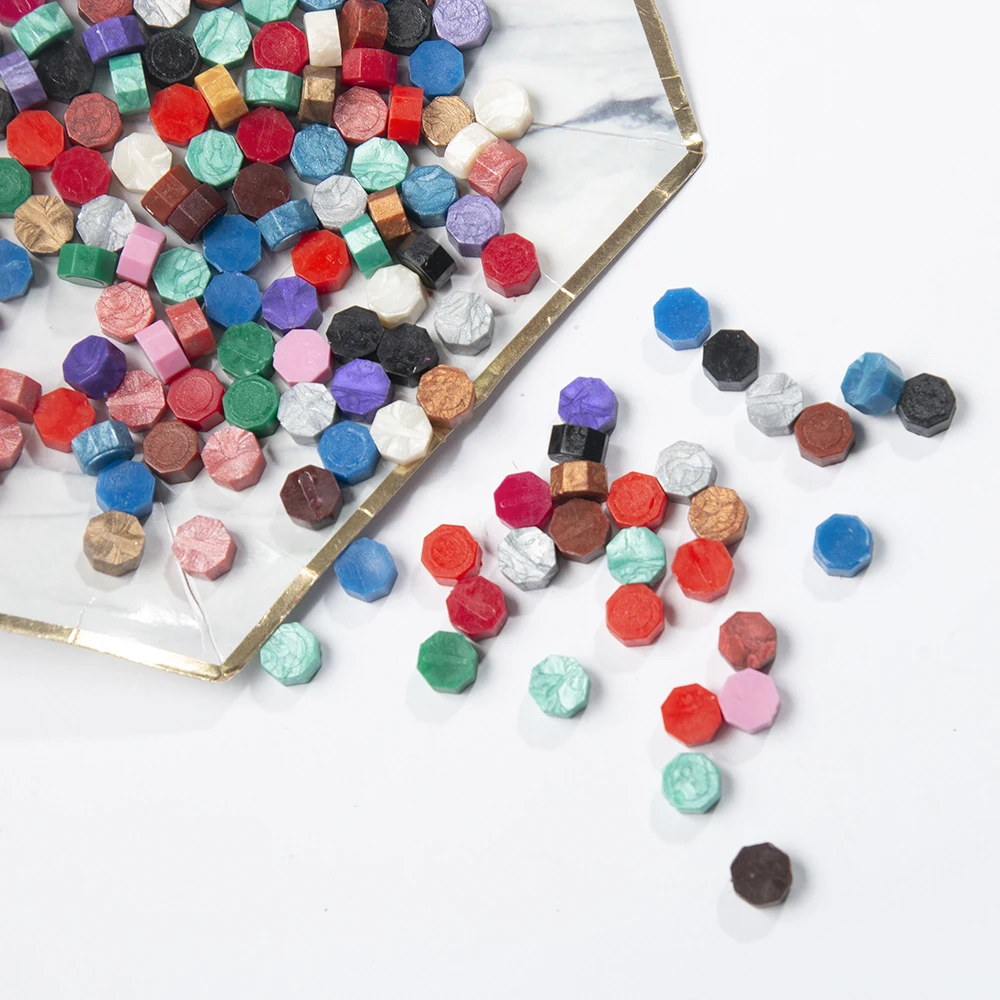 multicolor 100 шт./лот, ретро штамповка, уплотнительный воск, красочные бусины, восковая печать, штемпели для конвертов, документов, свадеб, дней рождения, приглашений - Цвет: multicolor