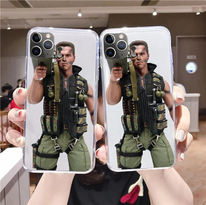 Прозрачный мягкий силиконовый чехол для iphone 11 Pro i11Promax с изображением Арнольда