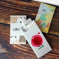 cute small animals metal fashion sliding slim cigarette case box for female personalized custom printing birthday gift custom