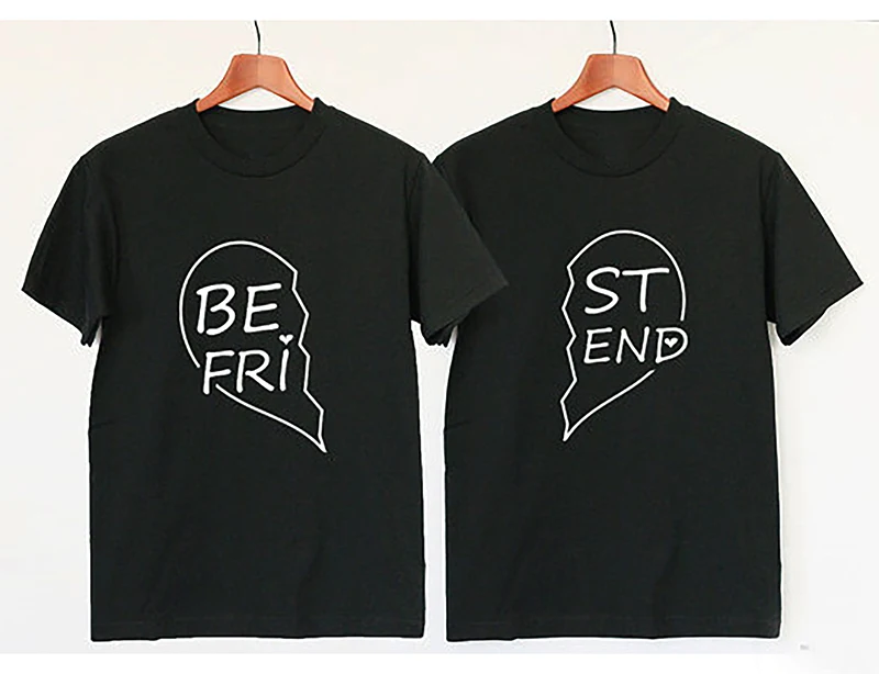 Футболка BFF T Shrit большого размера хлопковые футболки для пар рубашки лучший друг