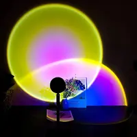Rainbow Sunset Projector Lamp Atmosphere Led Night Light for Home Bedroom Coffe shop Background Wall Decoration USB Table Lamp
