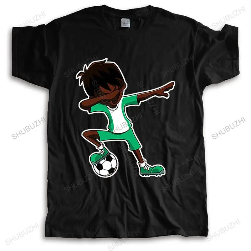 

New Summer Men 100% Cotton Cool fashion t-shirt Dabbing Soccers Boy Jersey tshirt, Nigeria Flag Footballer Slim Fit T Shirts