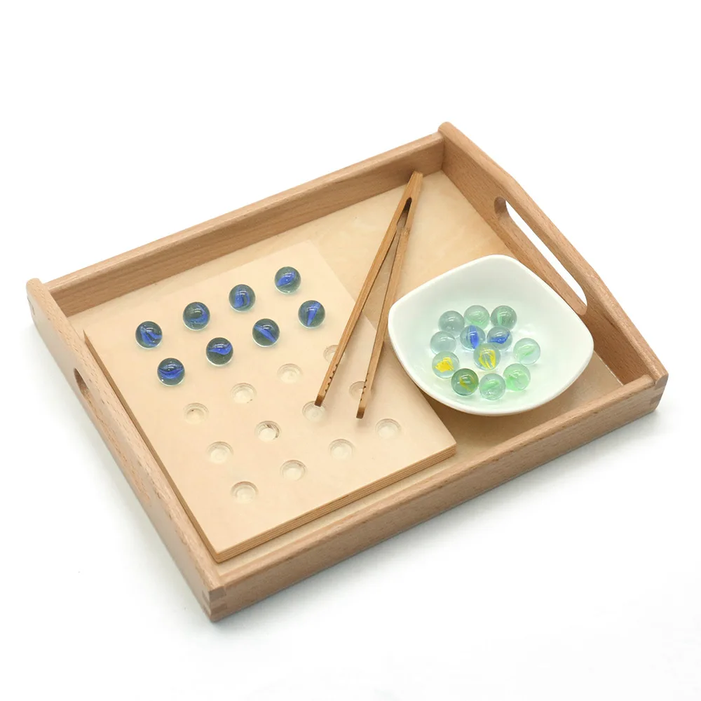 

Wooden Montessori Educational Toys for 3 Year Clip Bead Toddler Preschool Stacking Learning Toy Practical Life A2966F