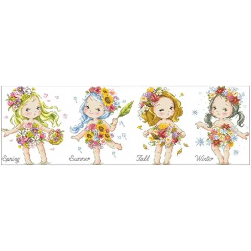 

Flower girl patterns Counted Cross Stitch 11CT 14CT DIY Cross Stitch Kits Embroidery Needlework Sets home decor