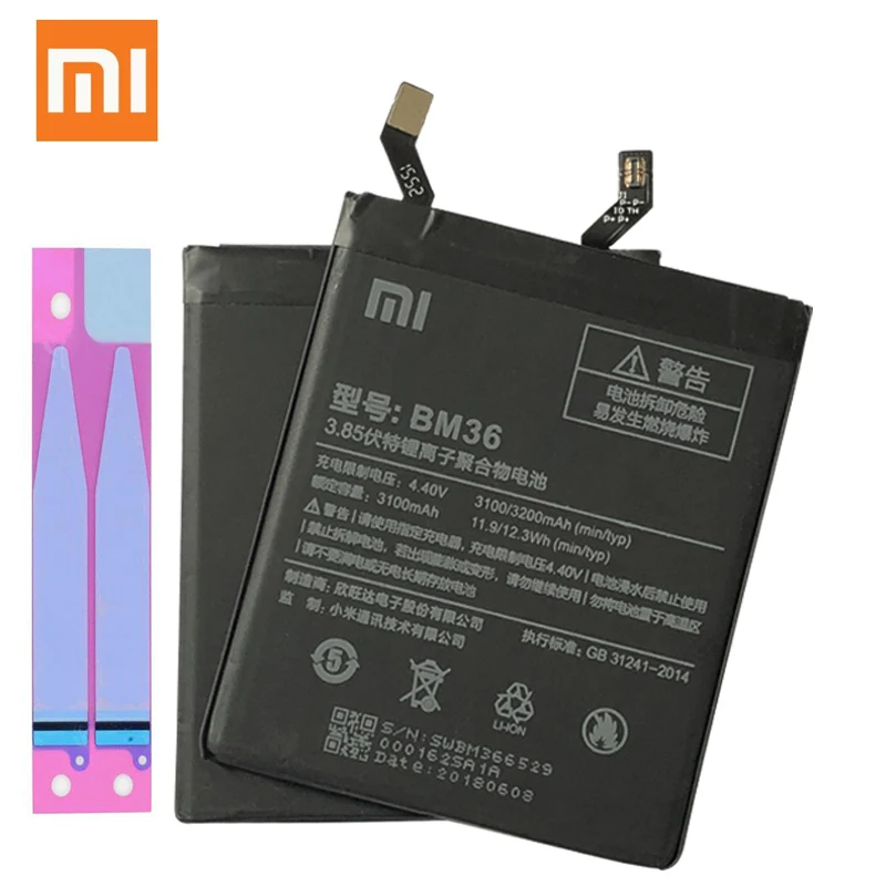 Xiaomi BM36 батарея для Xiaomi 5S Mi5S батарея сотового телефона r Xiaomi 5S Mi5S батареи bm36 BM 36