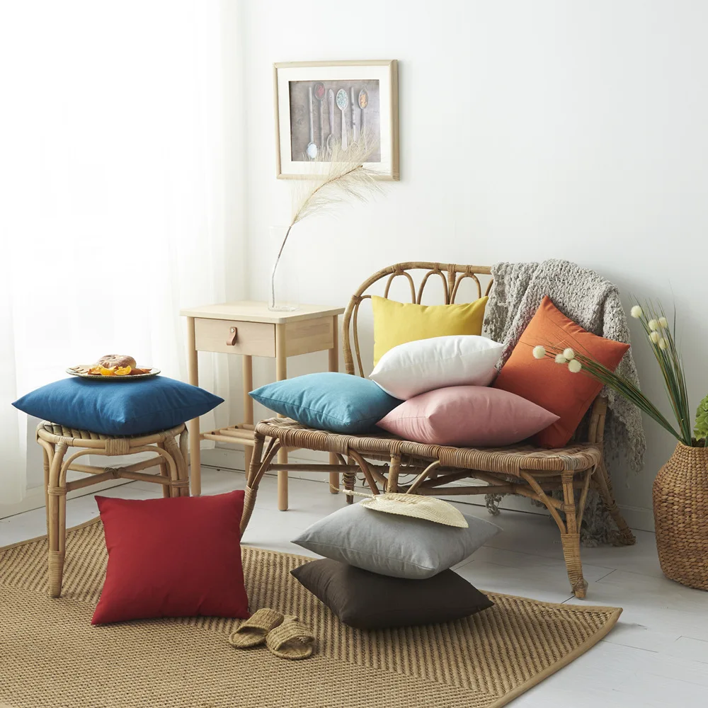 

Водонепроницаемый чехол для диванной подушки, из полиэстера, в скандинавском стиле, однотонный, для сада, дивана, патио