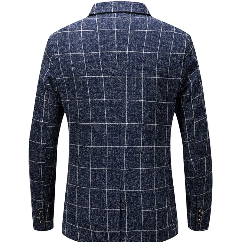 Осень 2021 модный клетчатый Блейзер мужской повседневный костюм пальто костюмы на